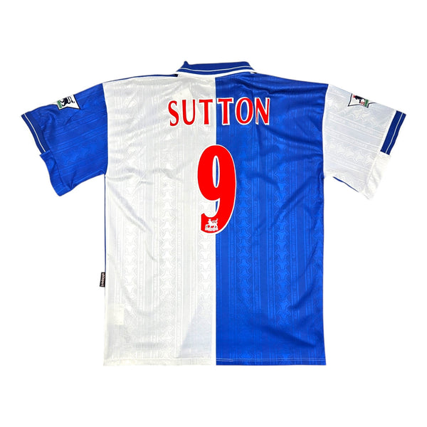1998/99 Blackburn Rovers Home Football Shirt (XL) Uhlsport #9 Sutton