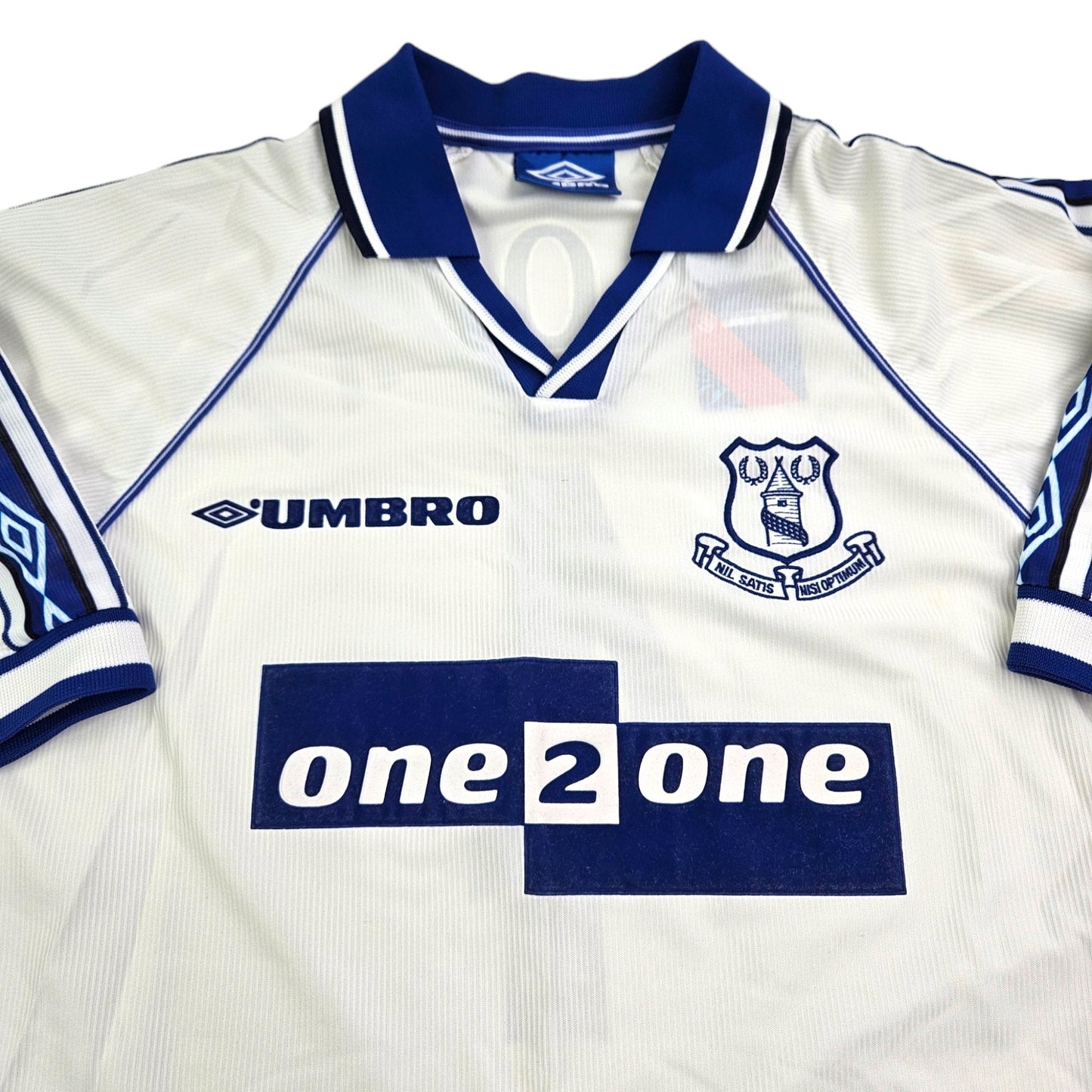 1998/99 Everton Away Football Shirt (XL) Umbro #4 Dacourt