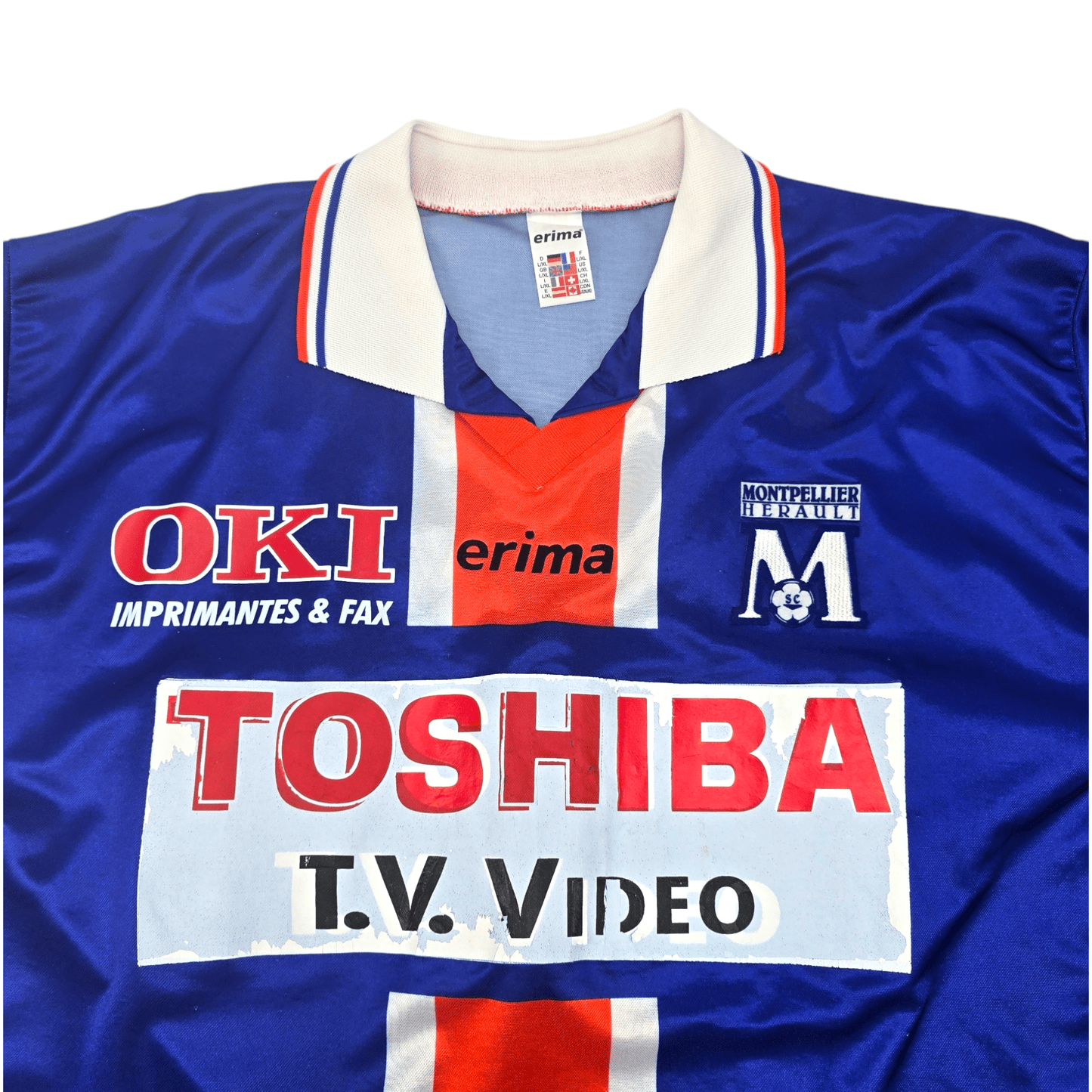 1998/99 Montpellier Home Football Shirt (XL) Erima #15 Rodriguez