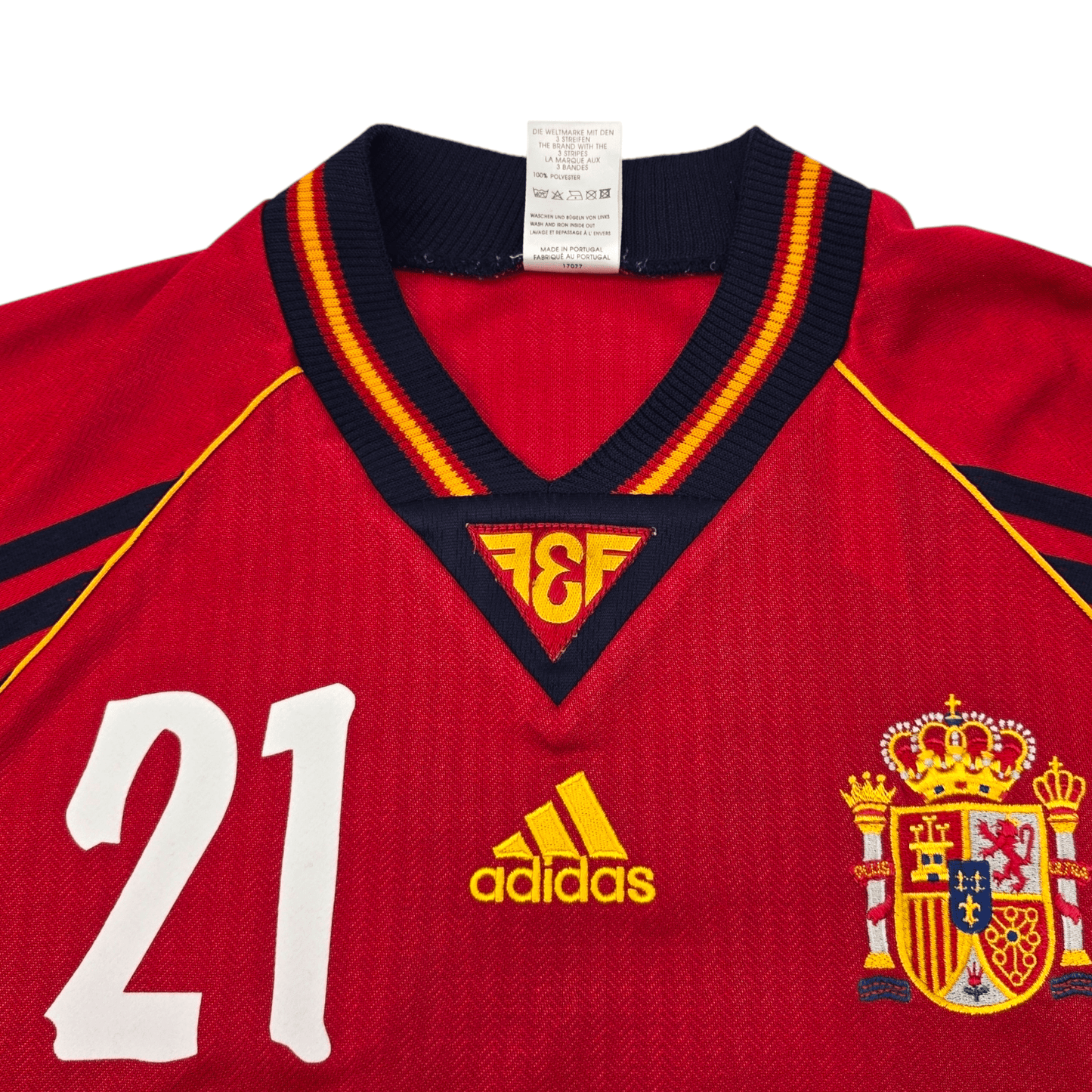 1998/99 Spain Home Football Shirt (M) Adidas #21 Luis Enrique