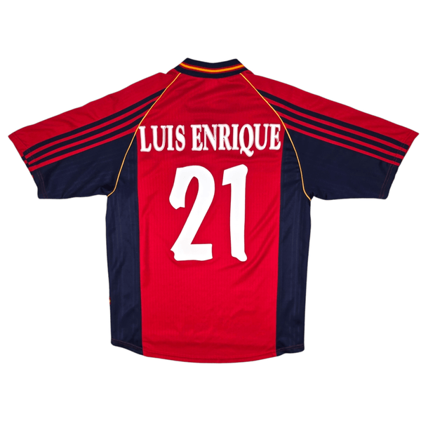 1998/99 Spain Home Football Shirt (M) Adidas #21 Luis Enrique
