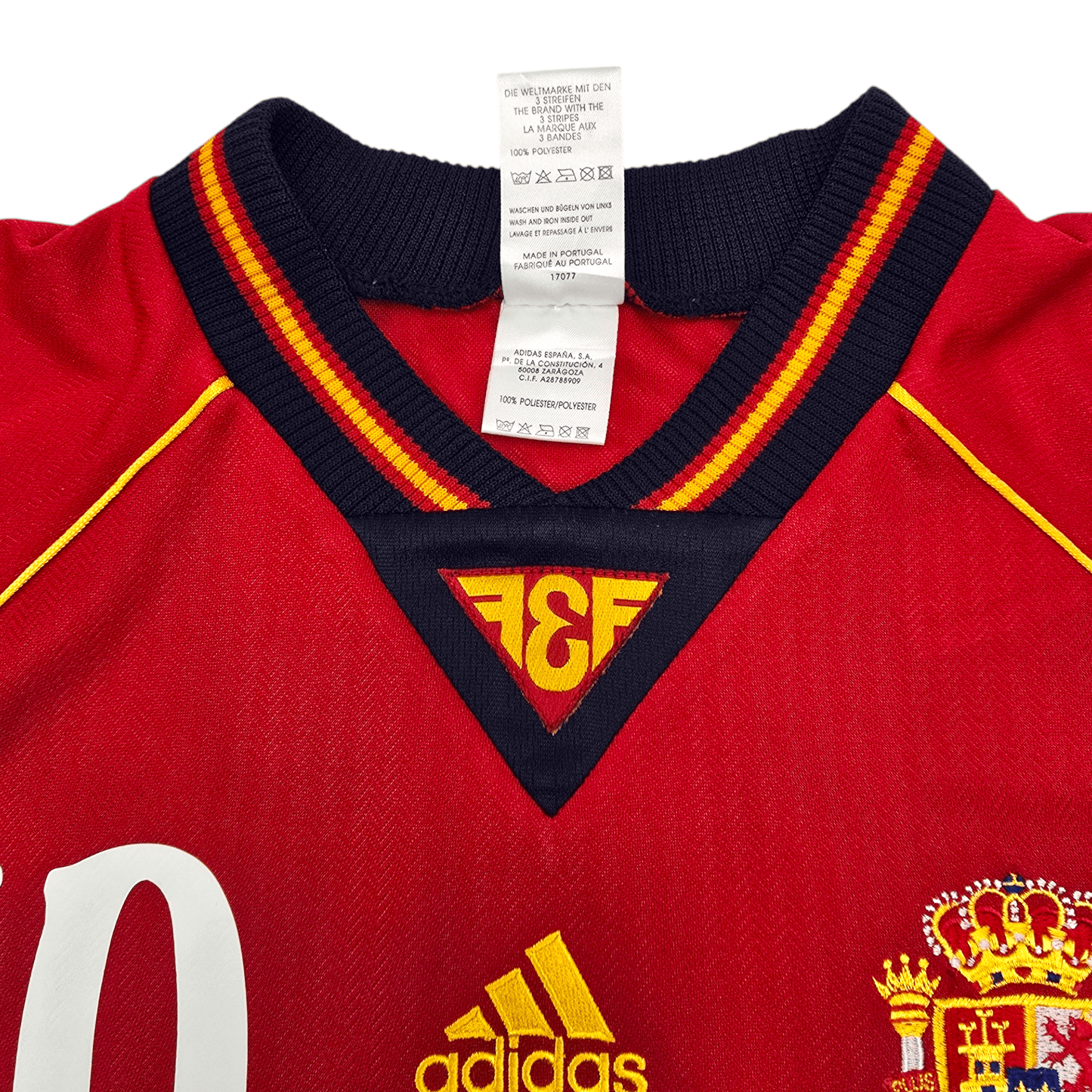 1998/99 Spain Home Football Shirt (XL) Adidas #10 Raul