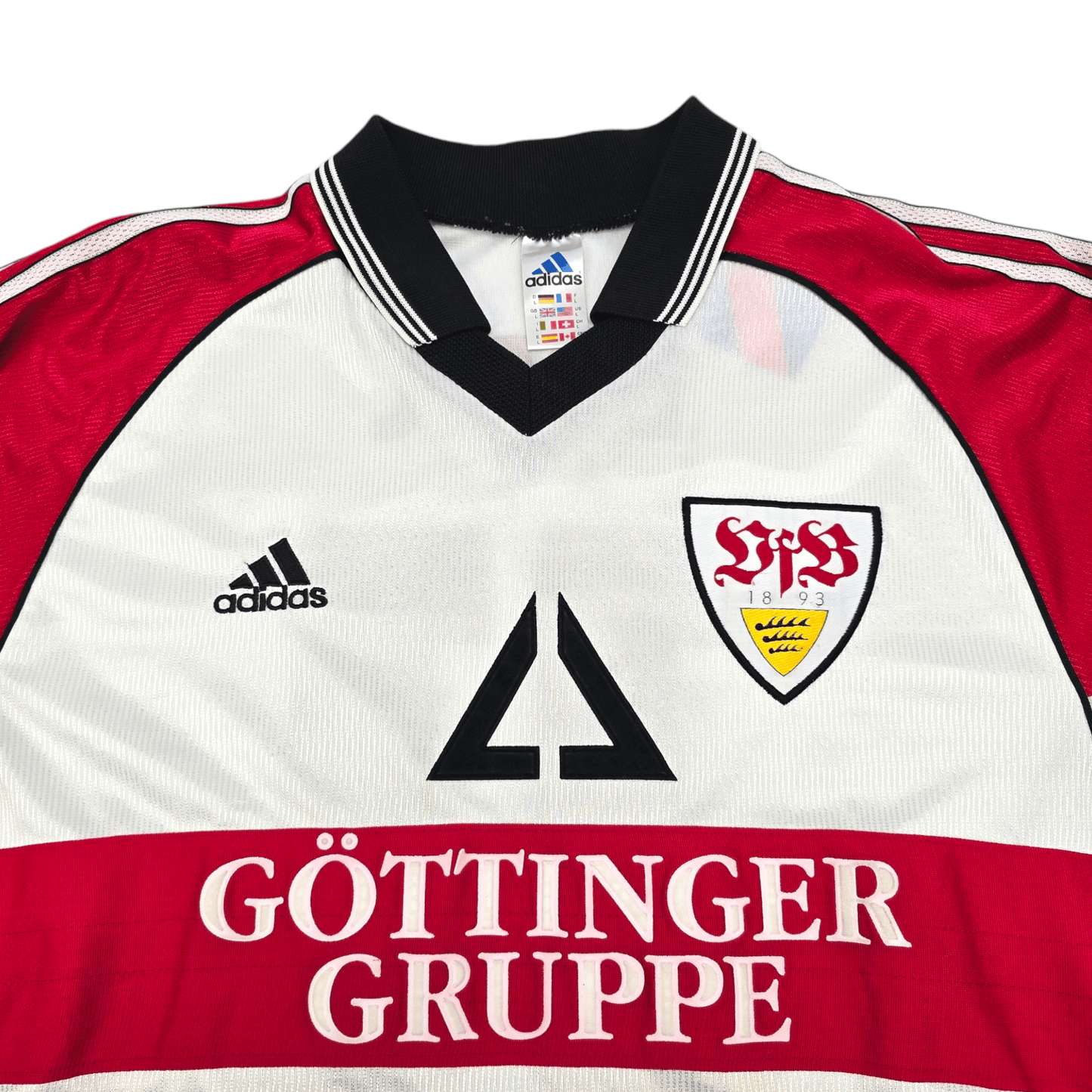 1998/99 Stuttgart Home Football Shirt (L) Adidas #11 Bobic