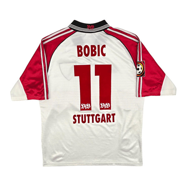 1998/99 Stuttgart Home Football Shirt (L) Adidas #11 Bobic