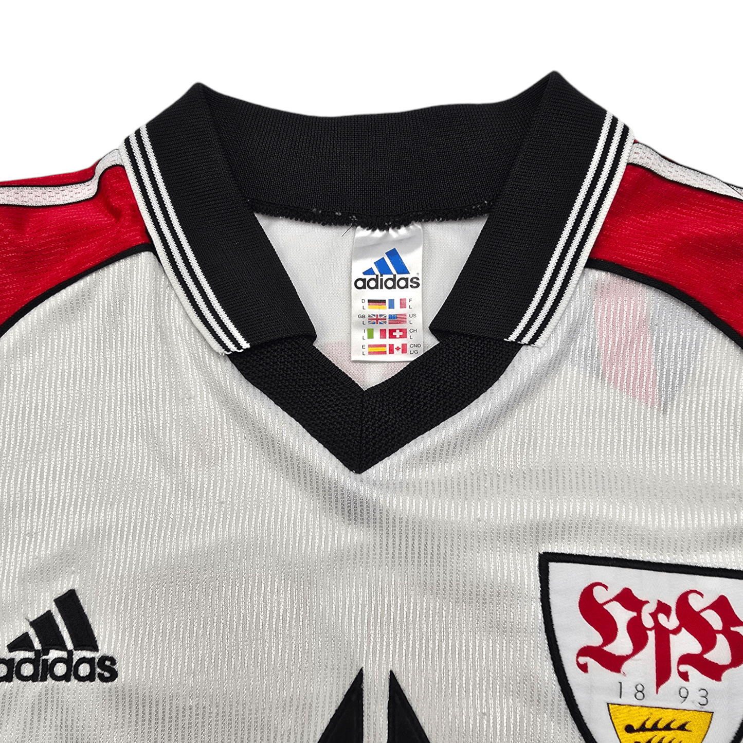 1998/99 Stuttgart Home Football Shirt (L) Adidas #11 Bobic