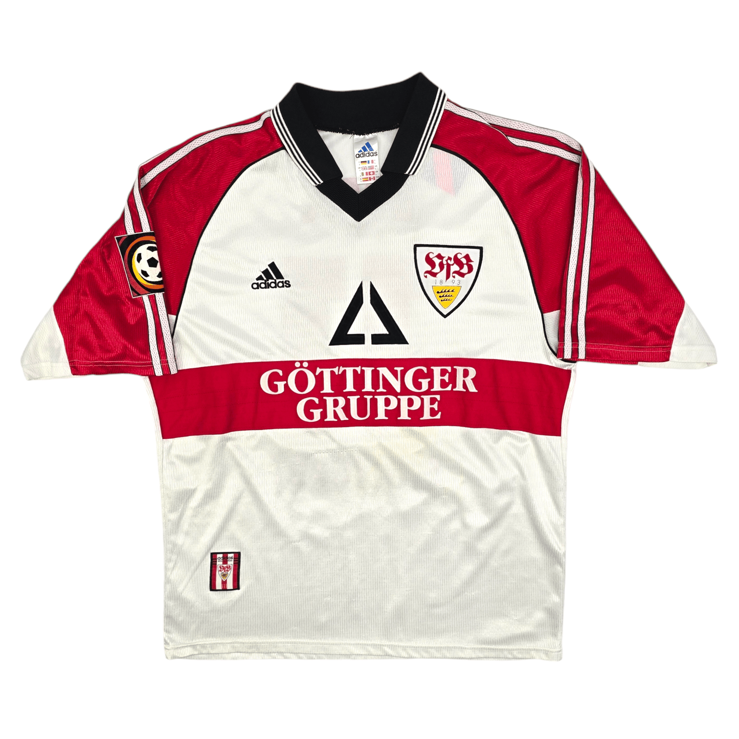 1998/99 Stuttgart Home Football Shirt (L) Adidas #11 Bobic