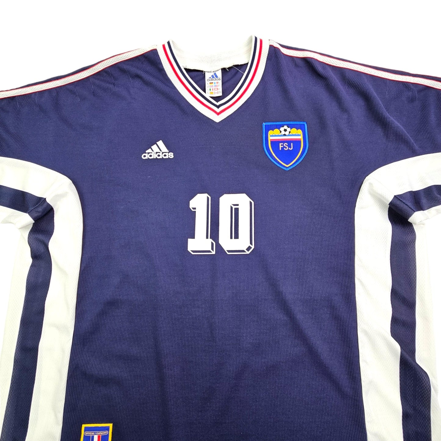 1998/99 Yugoslavia  Home Football Shirt (XL) Adidas # 10 Stojkovic