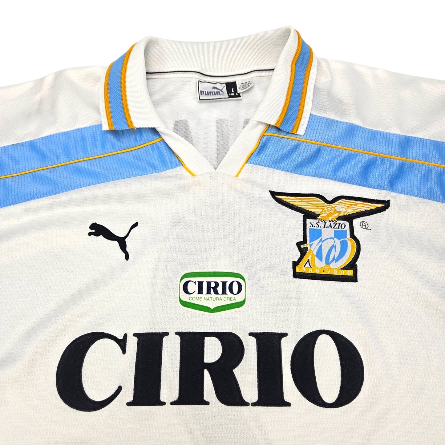 1999/00 Lazio Centenary Home Football Shirt (L) Puma #9 Salas