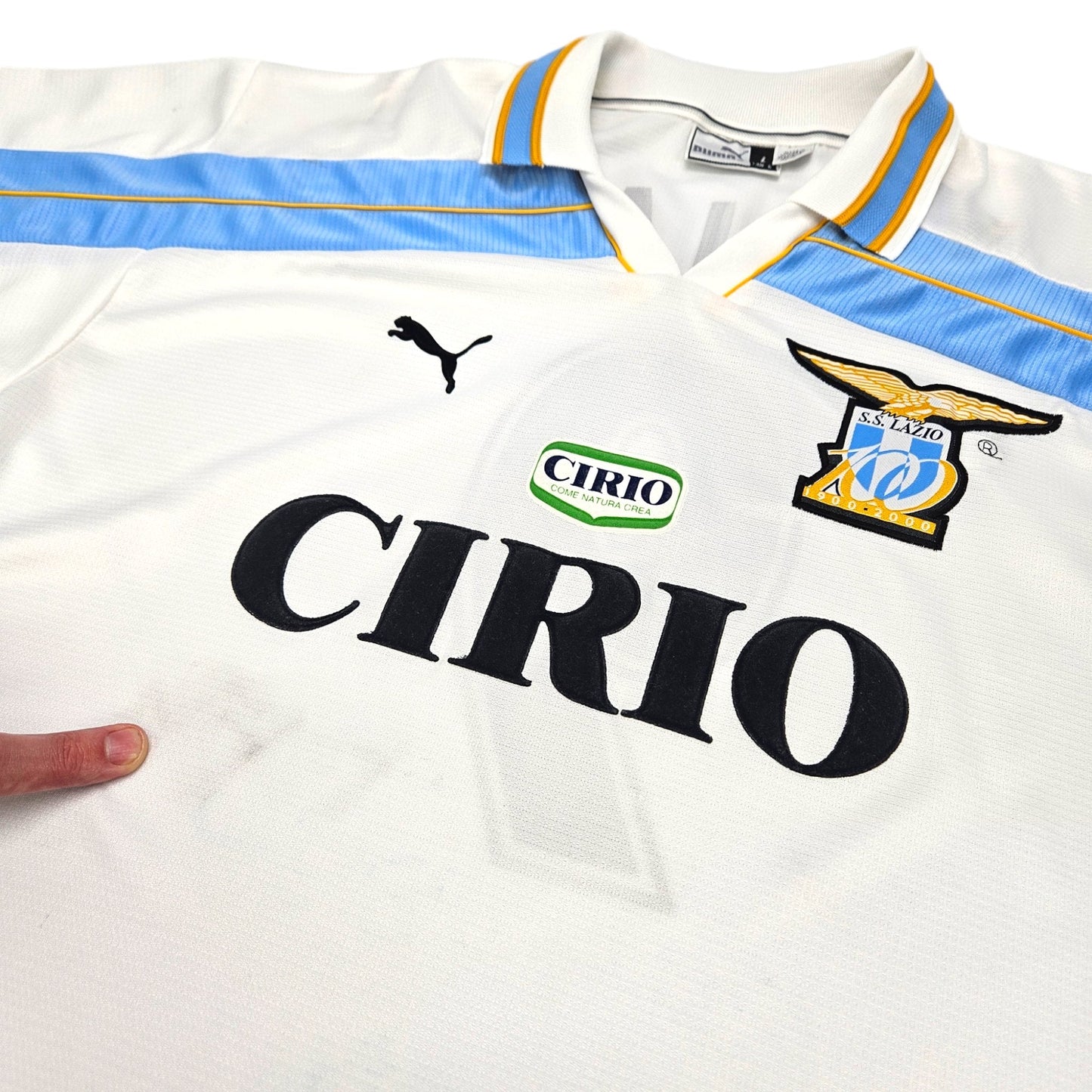 1999/00 Lazio Centenary Home Football Shirt (L) Puma #9 Salas