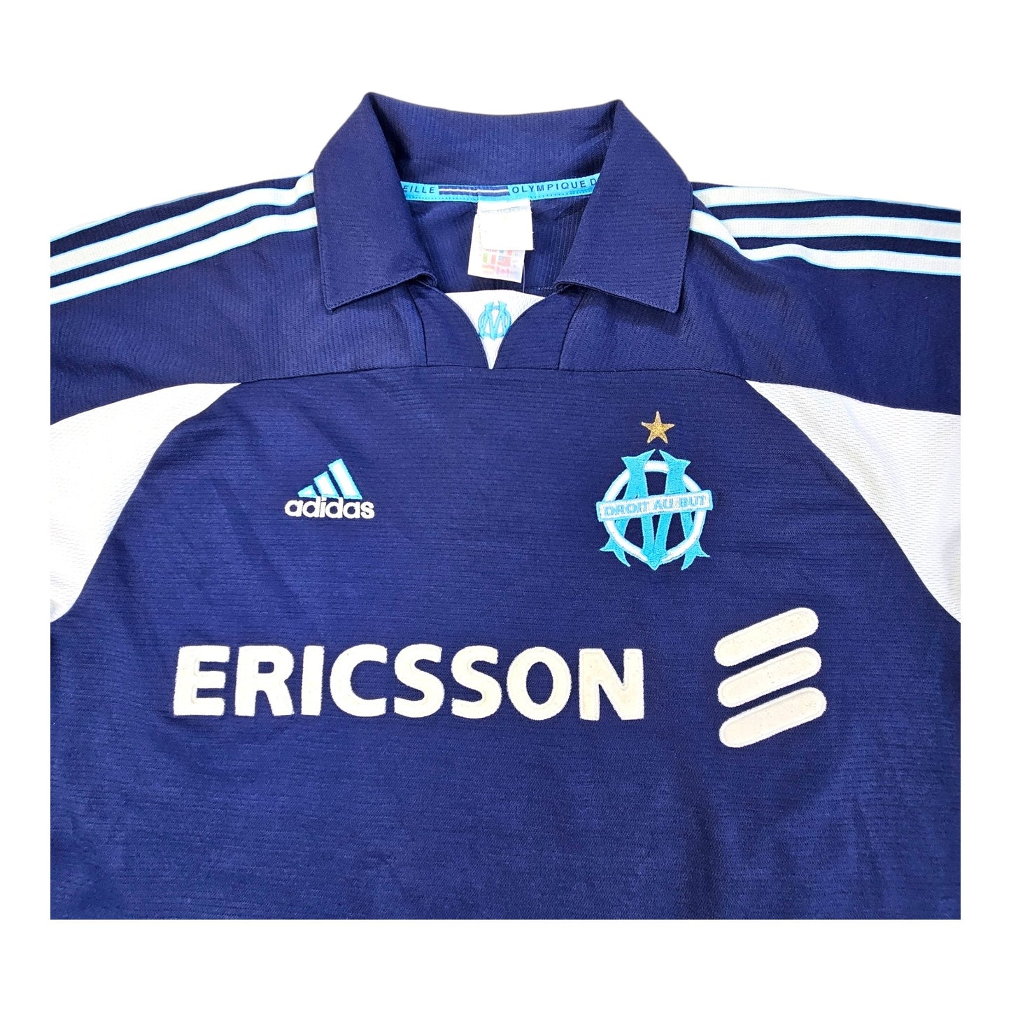 1999/00 Olympique Marseille Away Football Shirt (M) Adidas #7 Pires