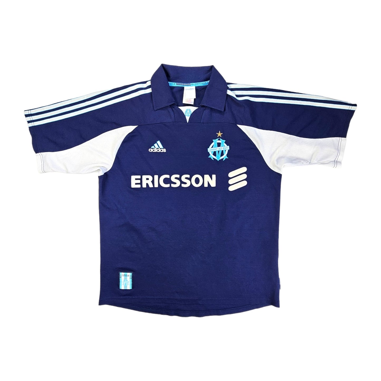 1999/00 Olympique Marseille Away Football Shirt (M) Adidas #7 Pires