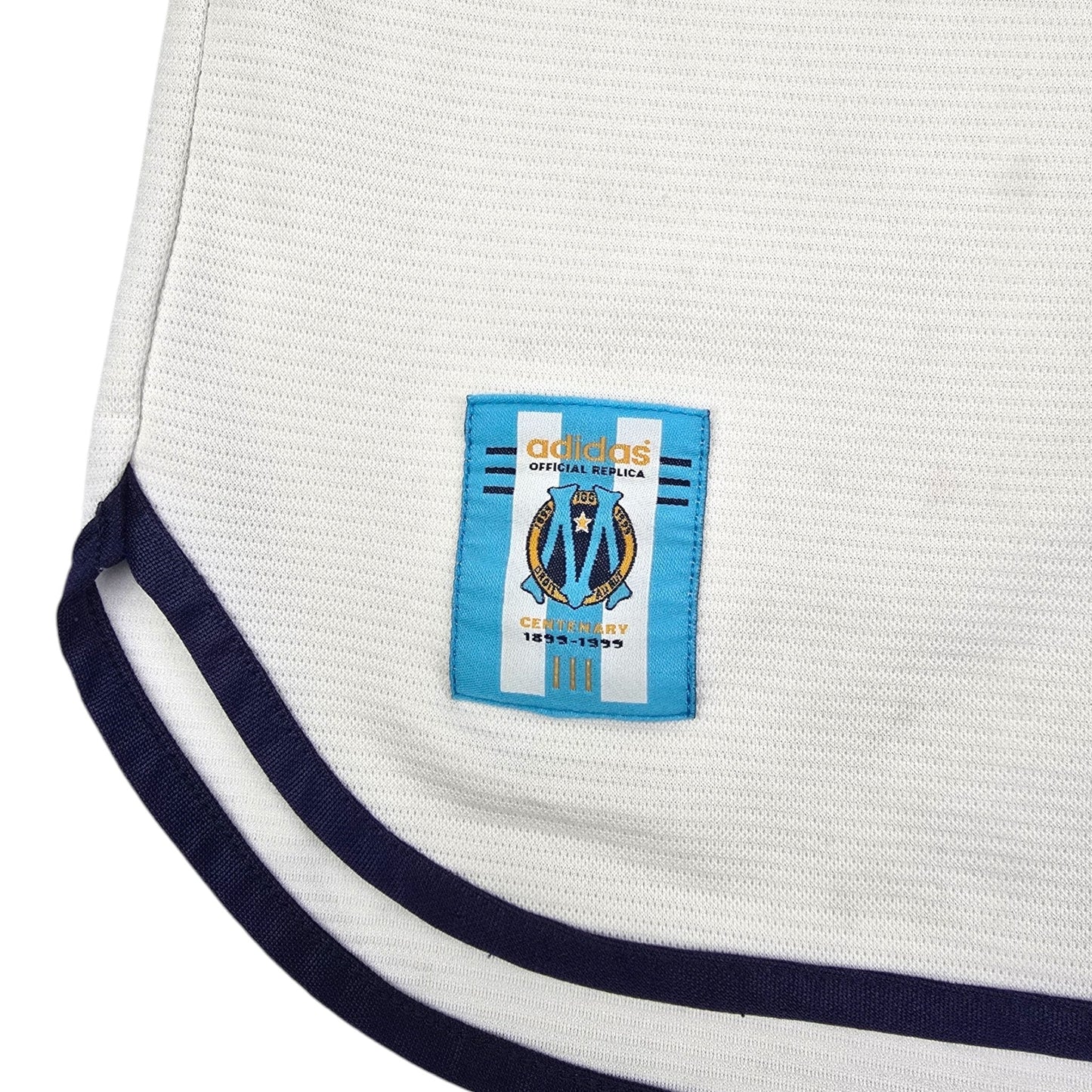 1999/00 Olympique Marseille Home Football Shirt (L) Adidas #11 Ravanelli