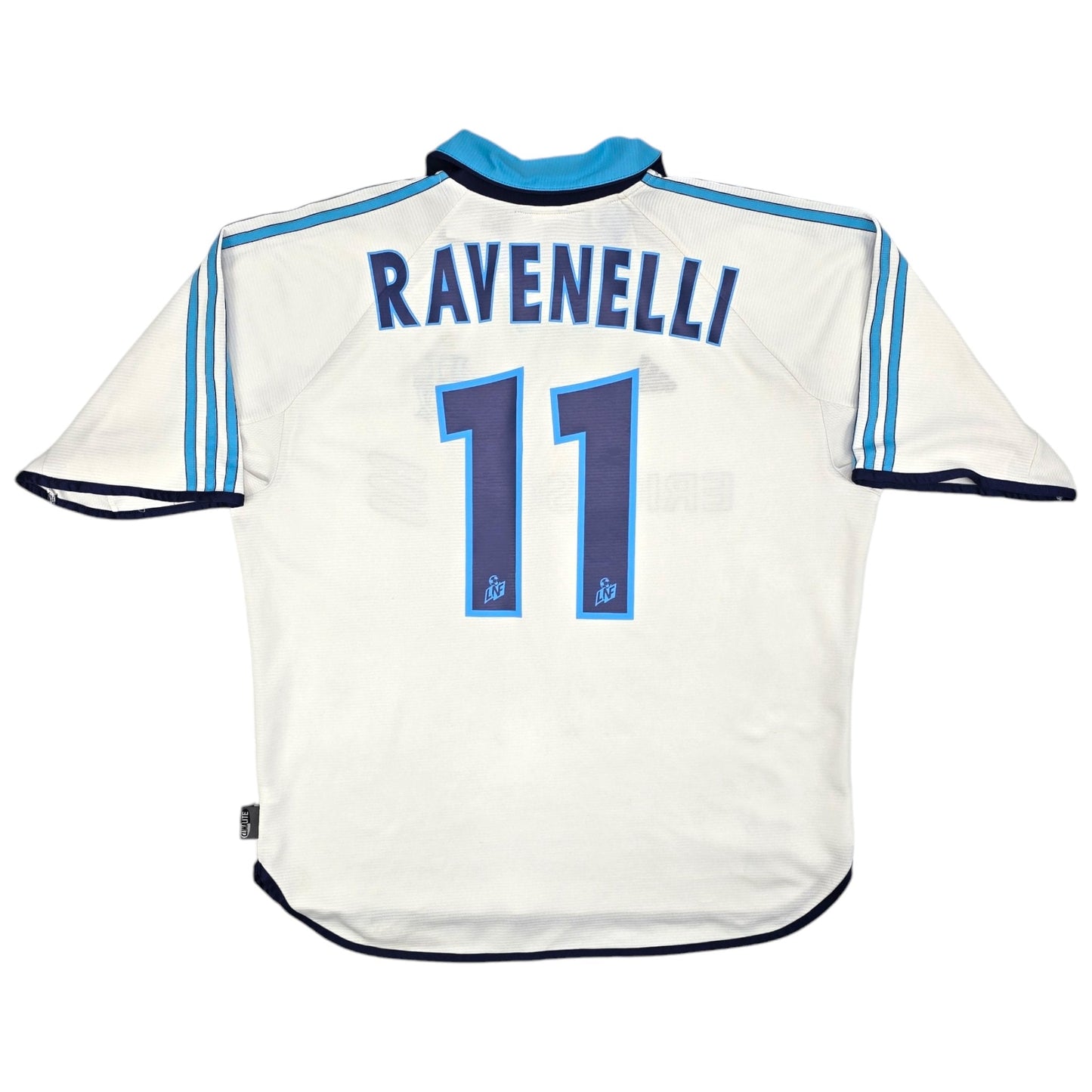 1999/00 Olympique Marseille Home Football Shirt (L) Adidas #11 Ravanelli