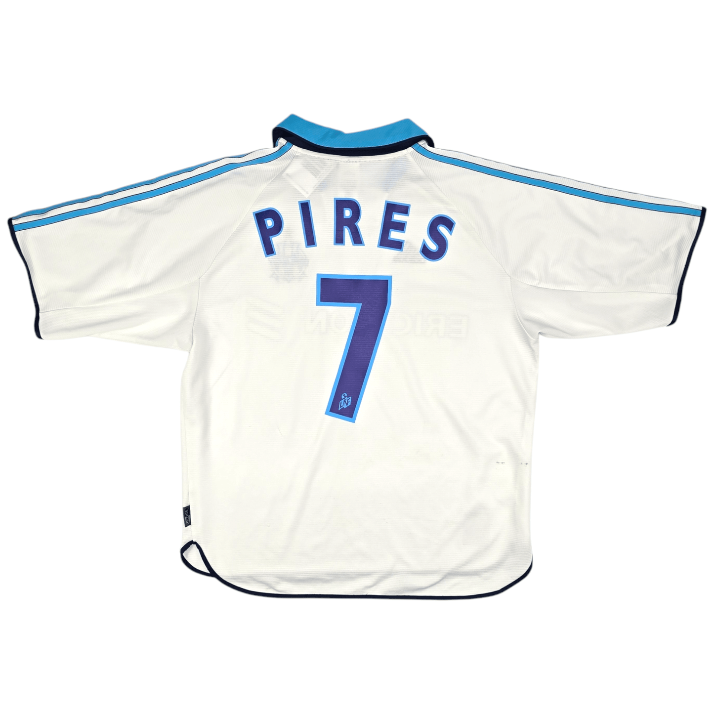 1999/00 Olympique Marseille Home Football Shirt (L) Adidas #7 Pires