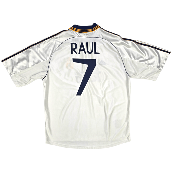 1999/00 Real Madrid Home Football Shirt (XL) Adidas #7 Raul