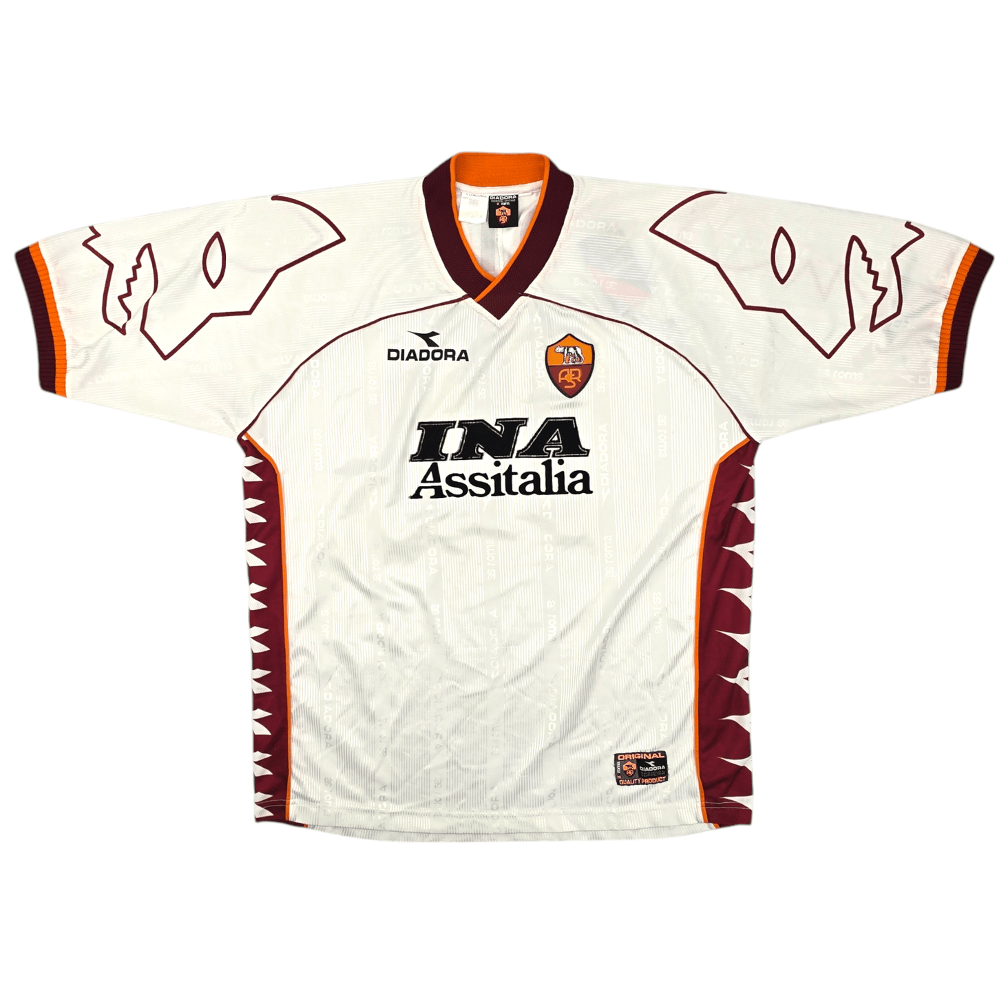 1999/00 Roma Away Football Shirt (XL) Diadora #10 Totti