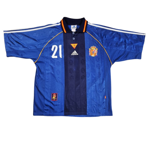 1999/00 Spain Away Football Shirt (L) Adidas #21 Enrique