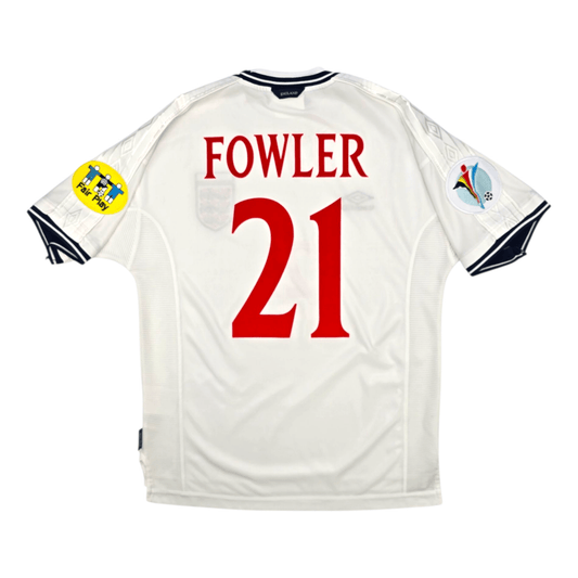 1999/01 England Home Football Shirt (L) Umbro #21 Fowler