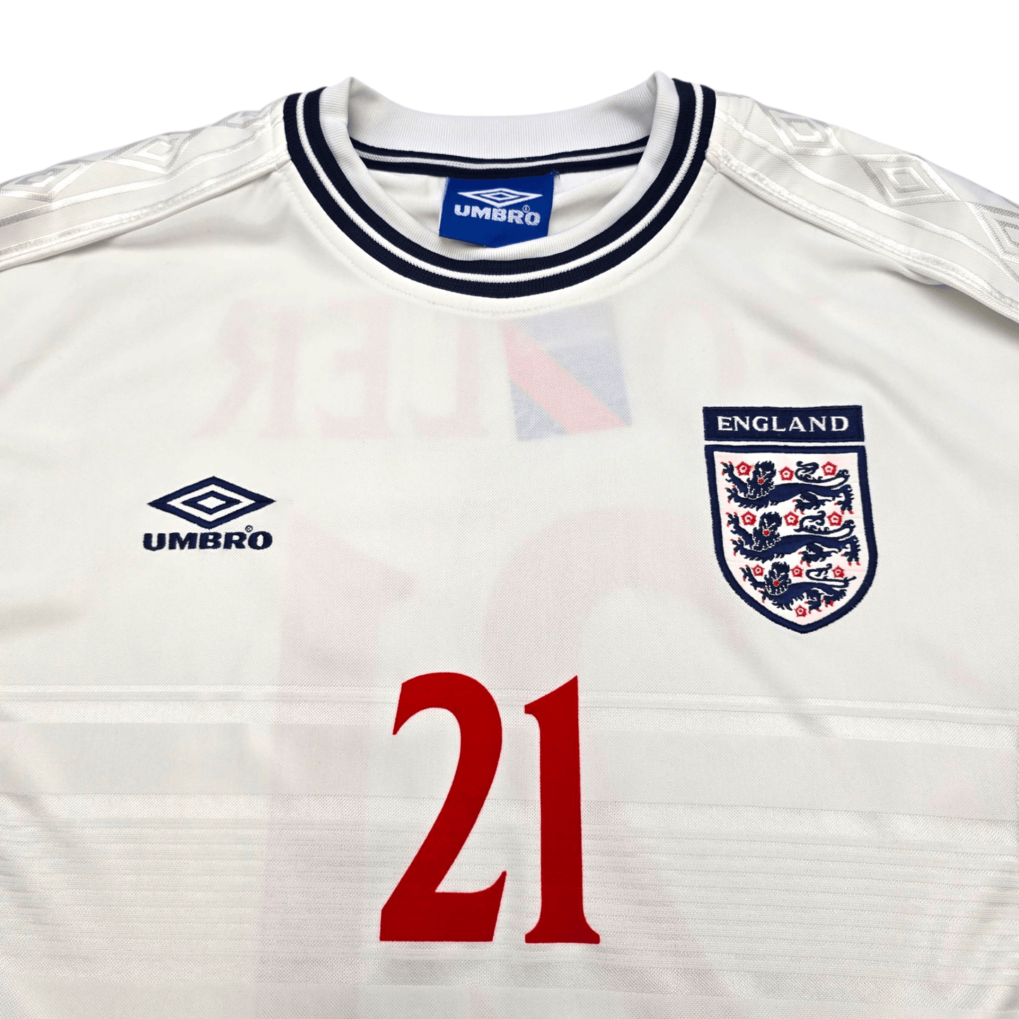 1999/01 England Home Football Shirt (L) Umbro #21 Fowler