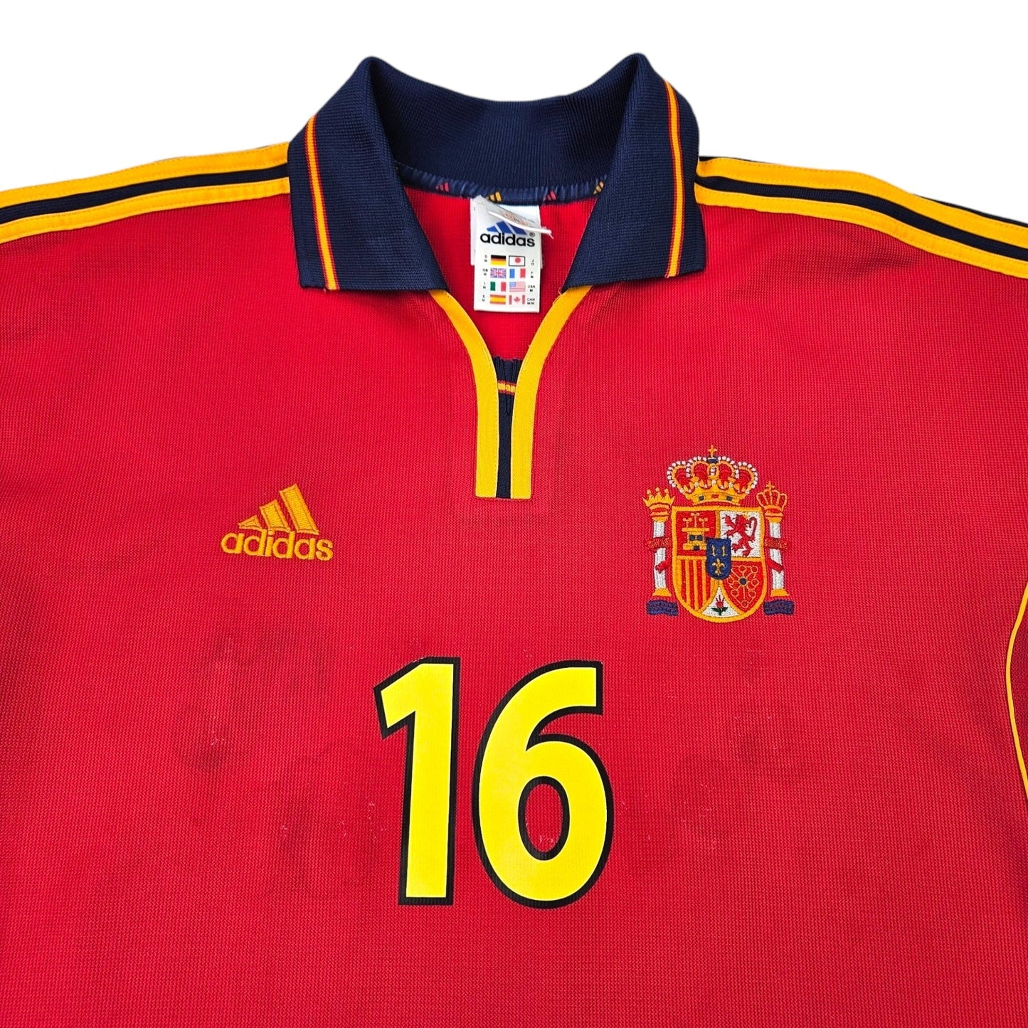 1999/02 Spain Home Football Shirt (M) Adidas #16 Mendieta