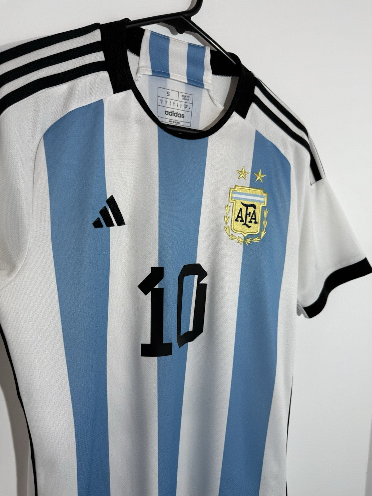 Argentina Messi #10 2022 Small Home Shirt Adidas Very Good Condition HF2158