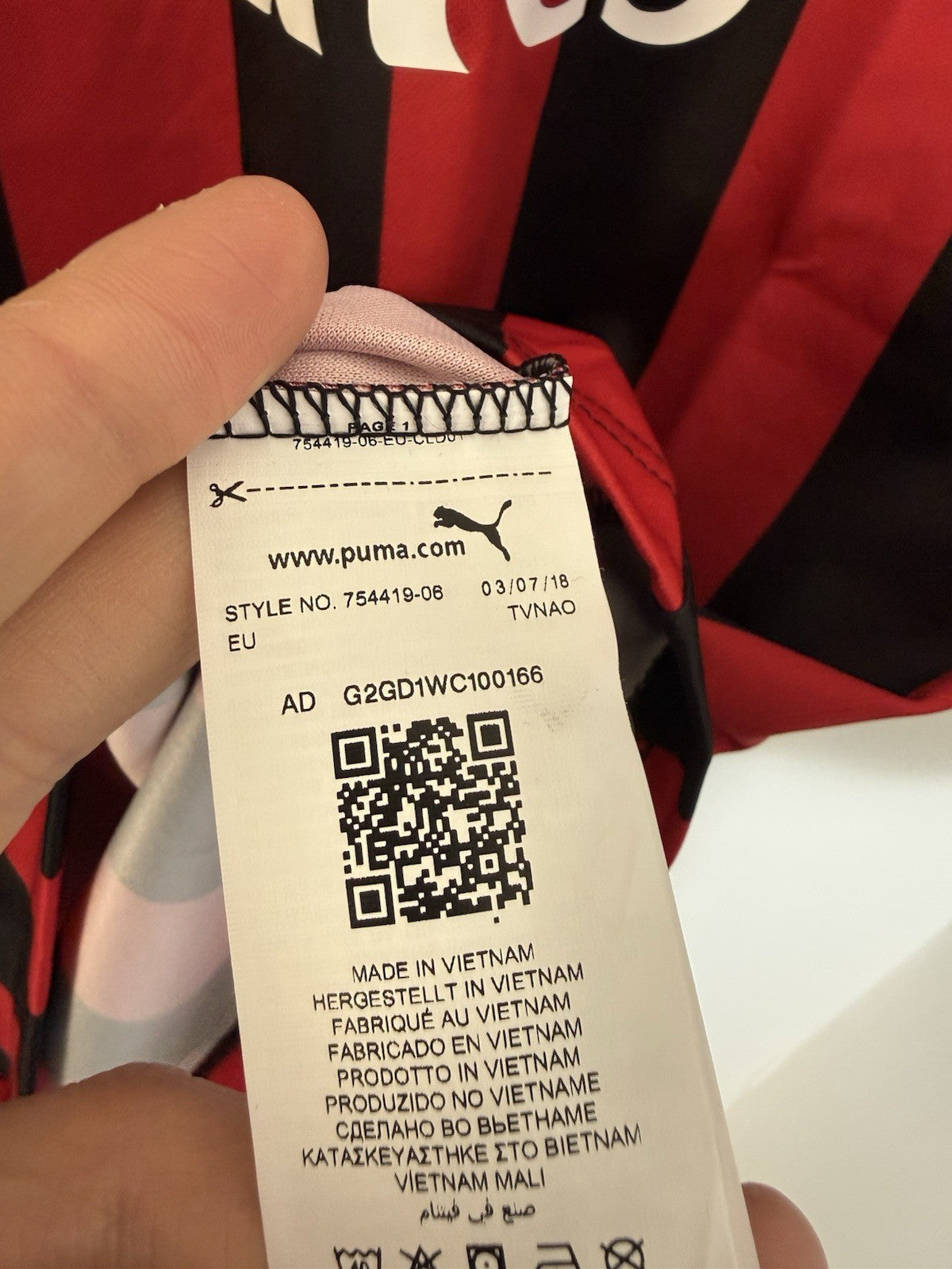 AC Milan 2018/19 Medium Home Shirt Puma BNWT 754419-06