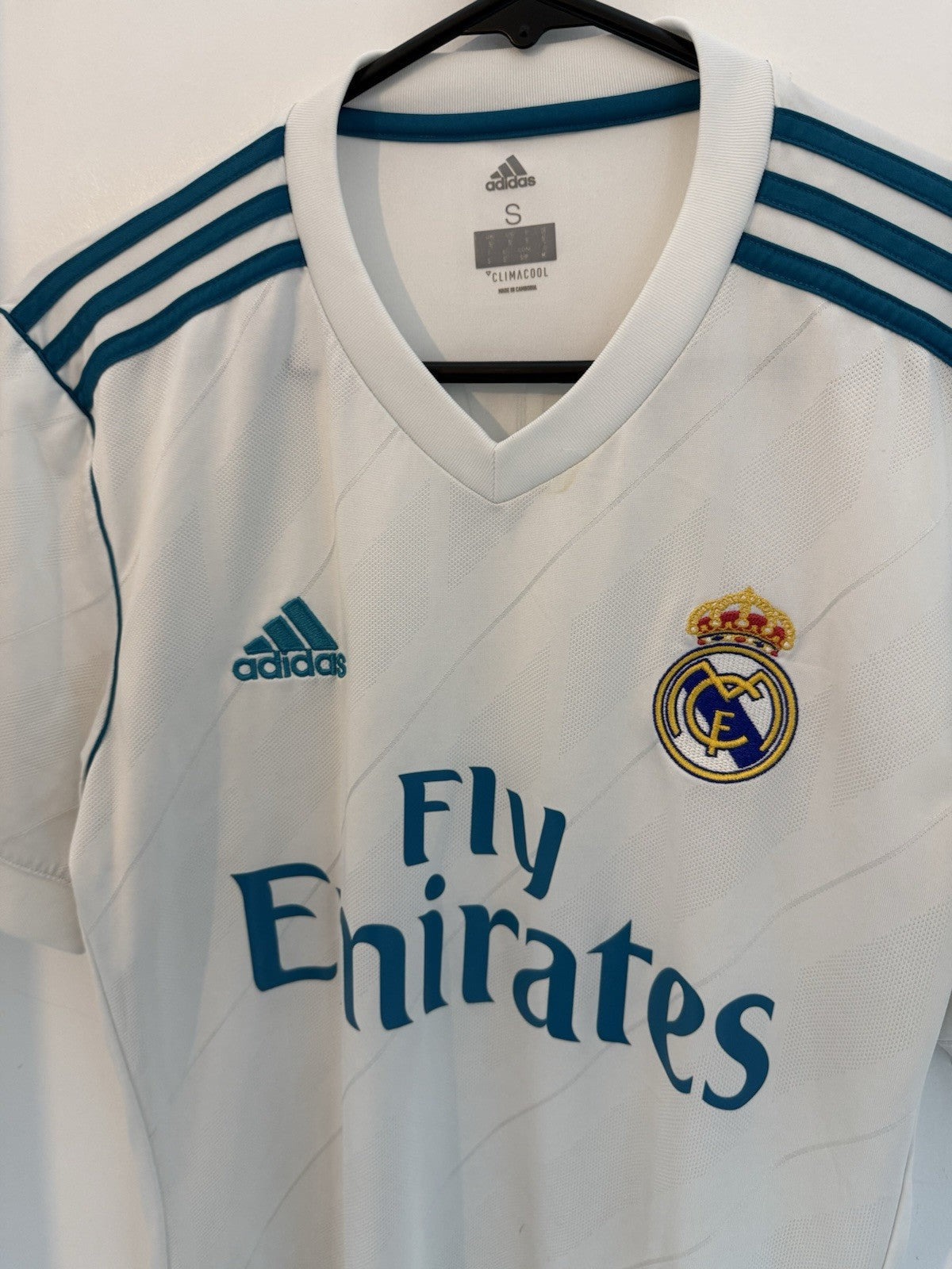 Real Madrid Varane #5 2017/18 Small Home Shirt Adidas Excellent Condition AZ8059