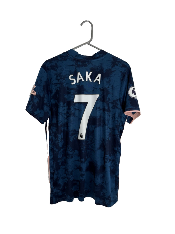 Arsenal Saka #7 2020/21 Large 3rd Shirt Adidas Very Good Condition GH6653