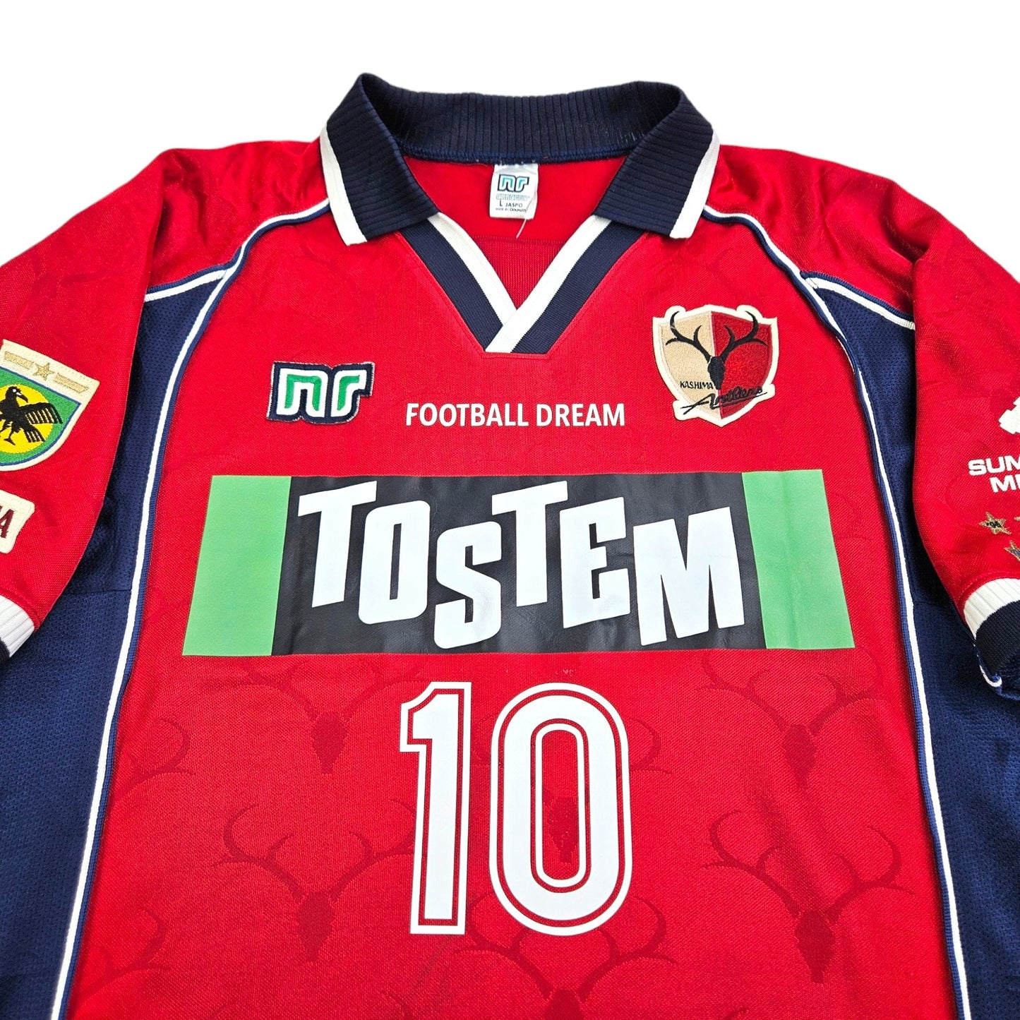 2000/01 Kashima Antlers Home Football Shirt (L) Ennerre # 10 (Bismarck)