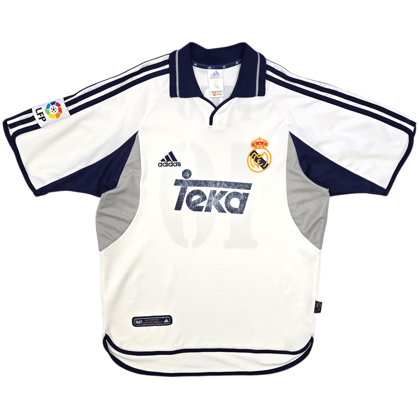 2000/01 Real Madrid Home Football Shirt (M) Adidas #10 Figo