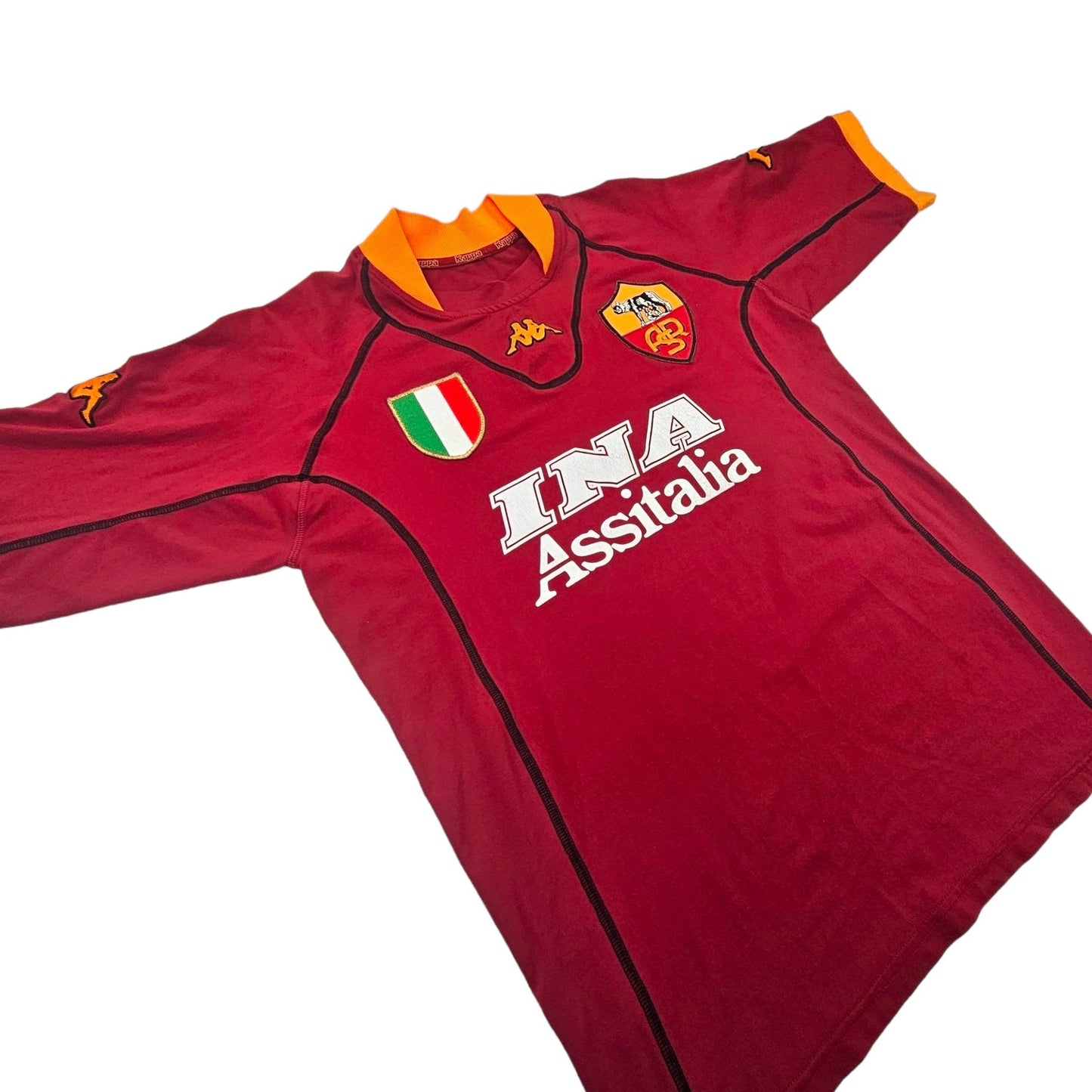 2000/01 Roma Home Football Shirt (M) Kappa #10 Totti