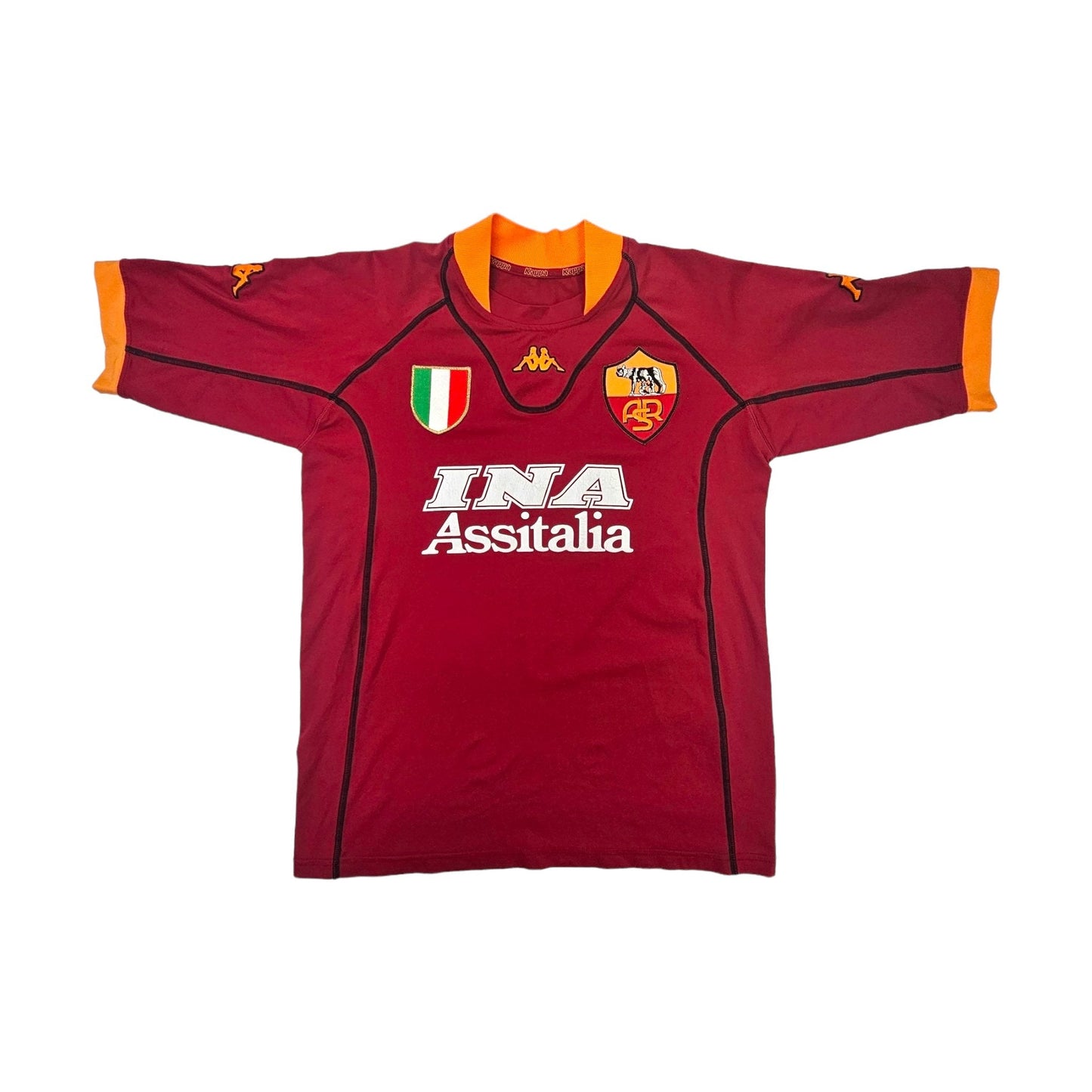 2000/01 Roma Home Football Shirt (M) Kappa #10 Totti