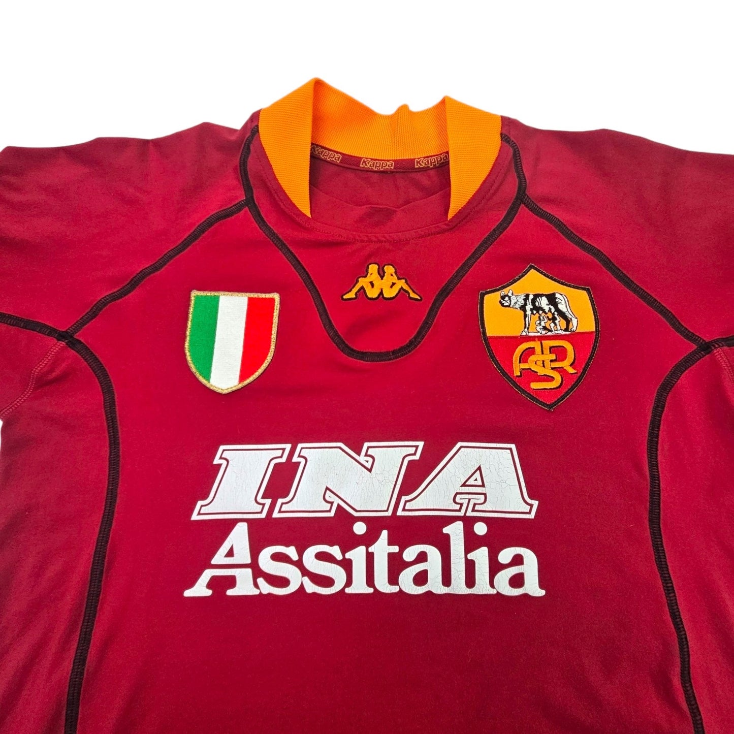 2000/01 Roma Home Football Shirt (M) Kappa #10 Totti