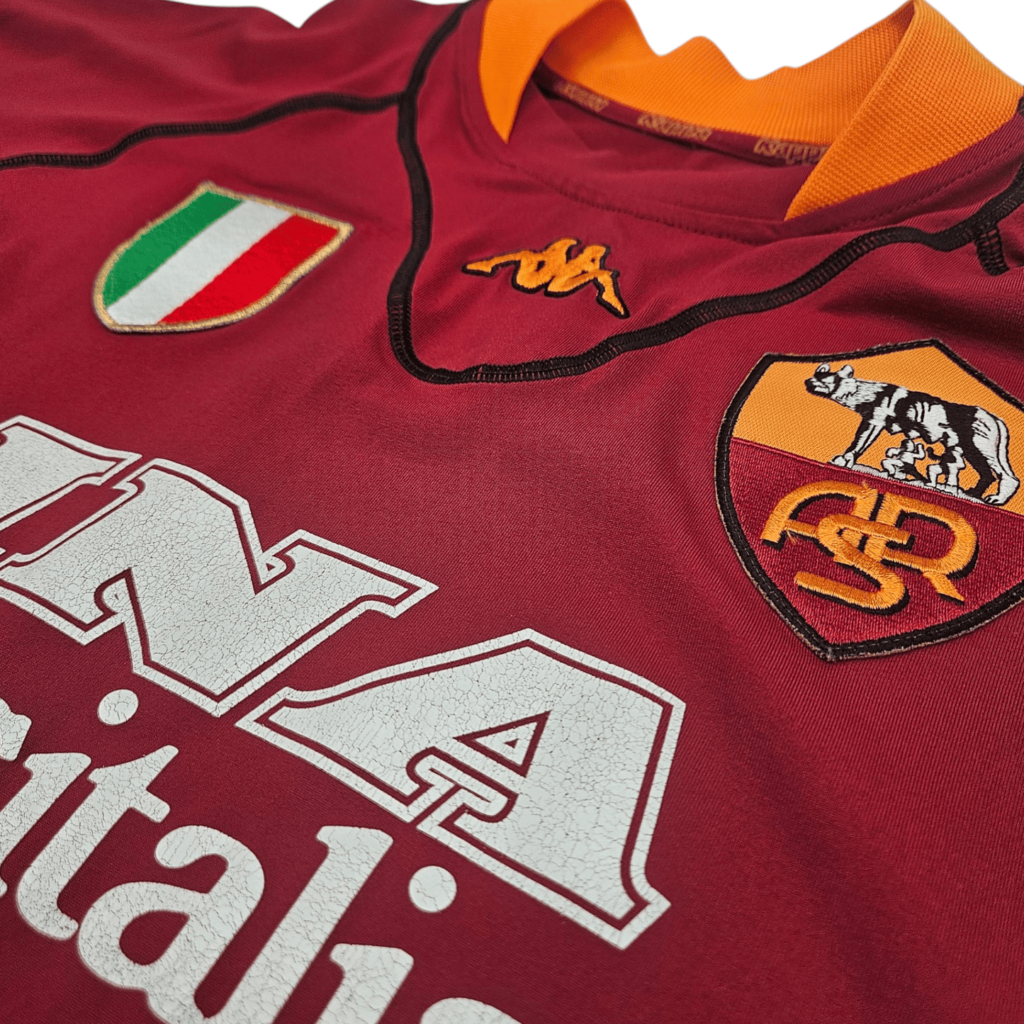 2000/01 Roma Home Football Shirt (M) Kappa #10 Totti