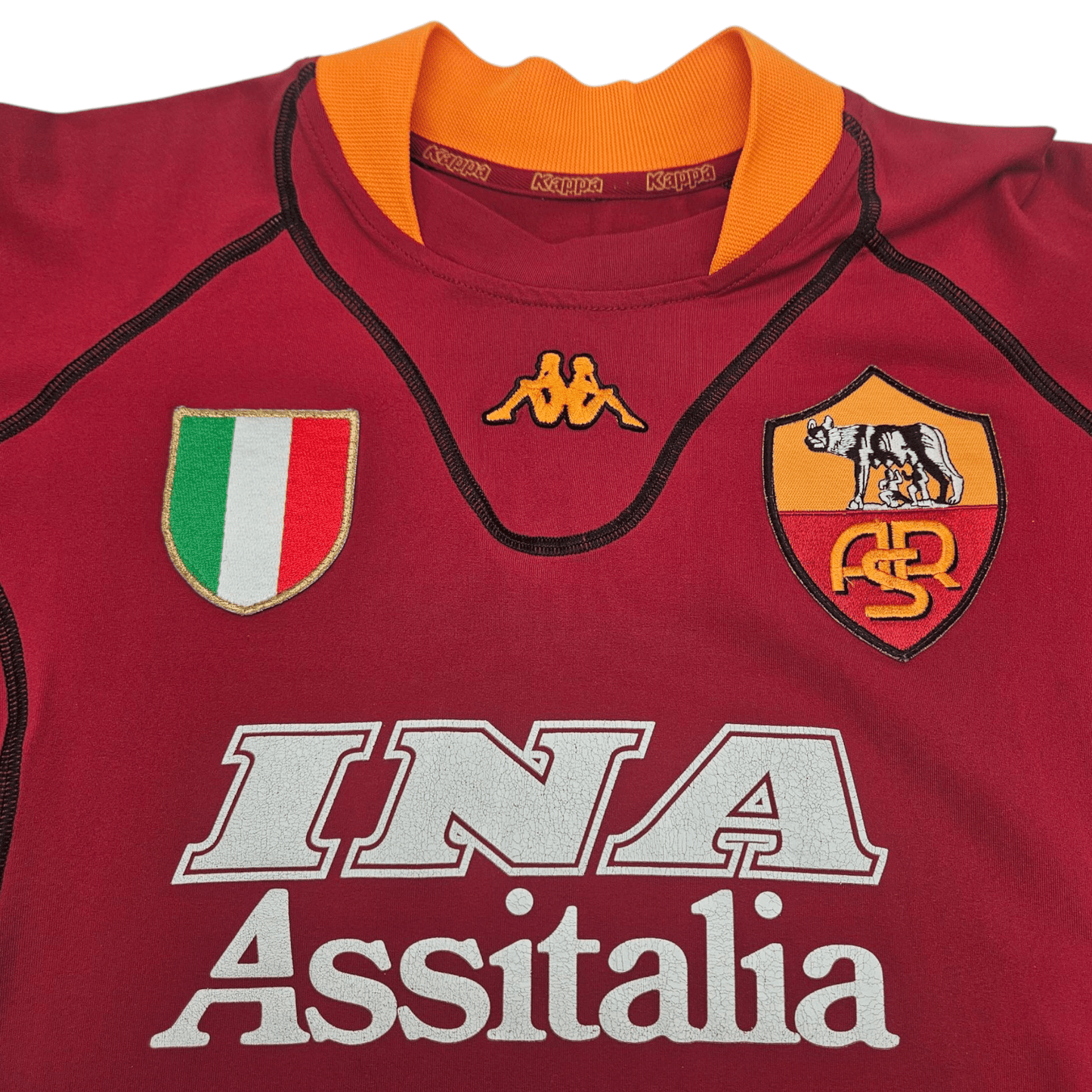 2000/01 Roma Home Football Shirt (M) Kappa #10 Totti
