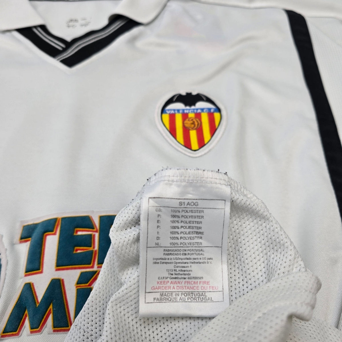 2000/01 Valencia Home Football Shirt (2XL) Nike #6 Mendietta