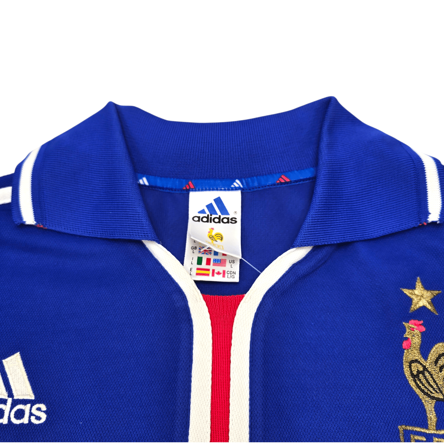 2000/02 France Home Football Shirt (L) Adidas #10 Zidane