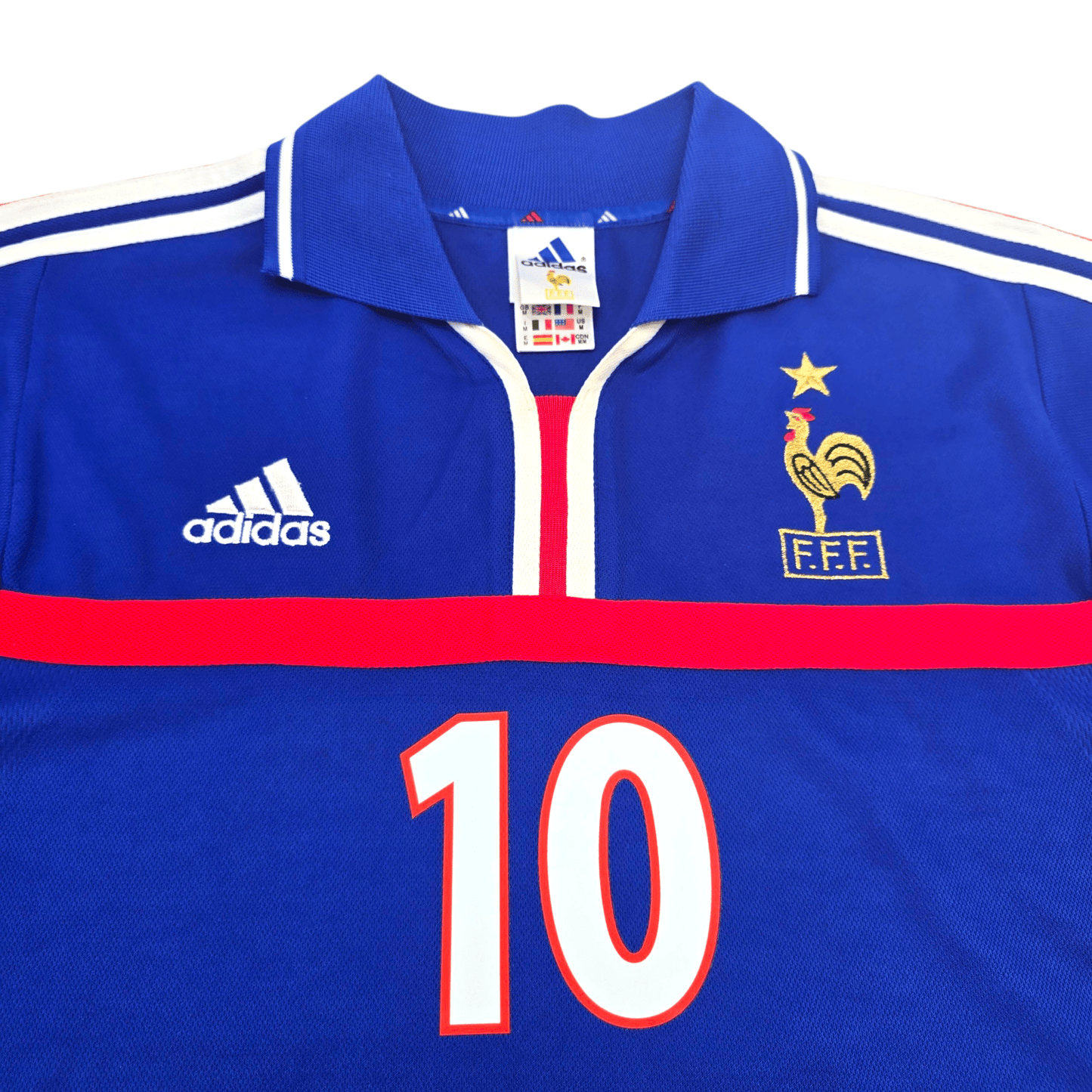 2000/02 France Home Football Shirt (M) Adidas #10 Zidane