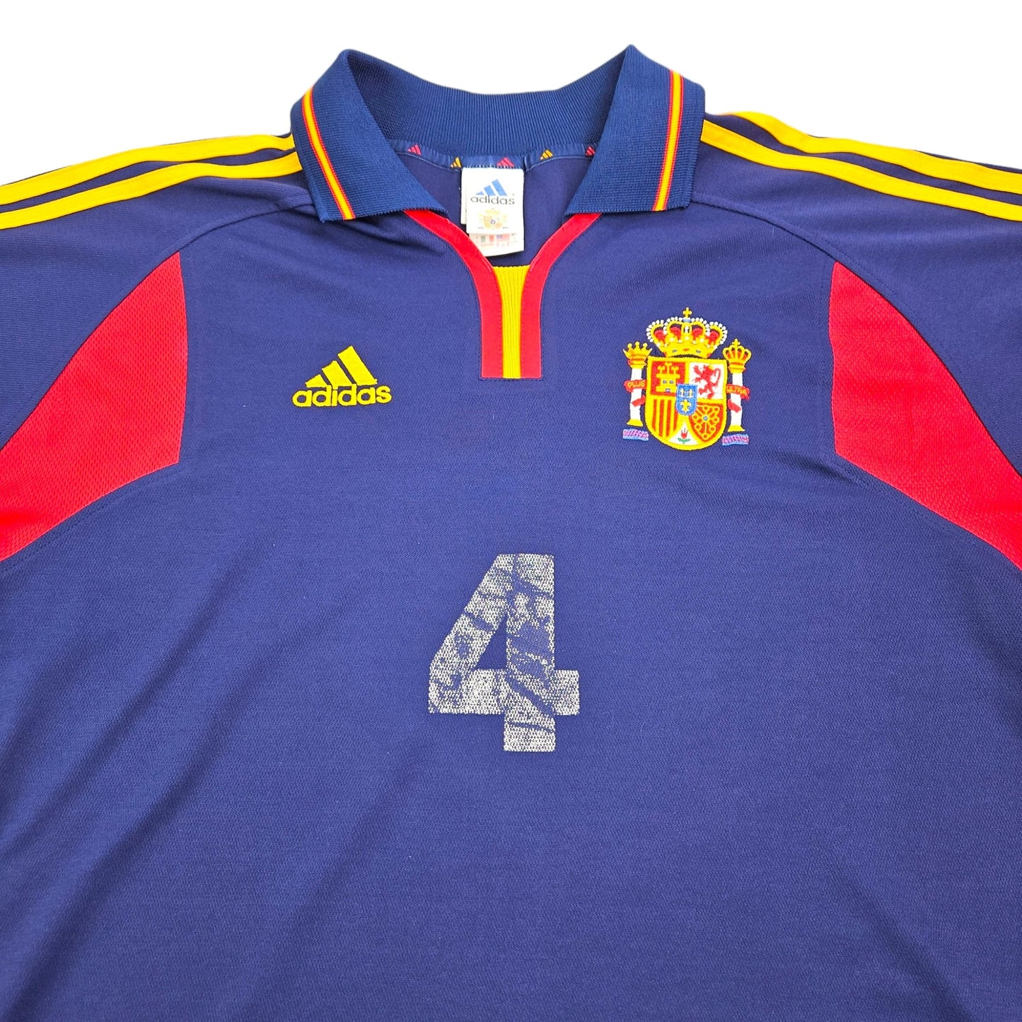 2000/02 Spain  Away Football Shirt (L) Adidas # 4 (Guardiola)