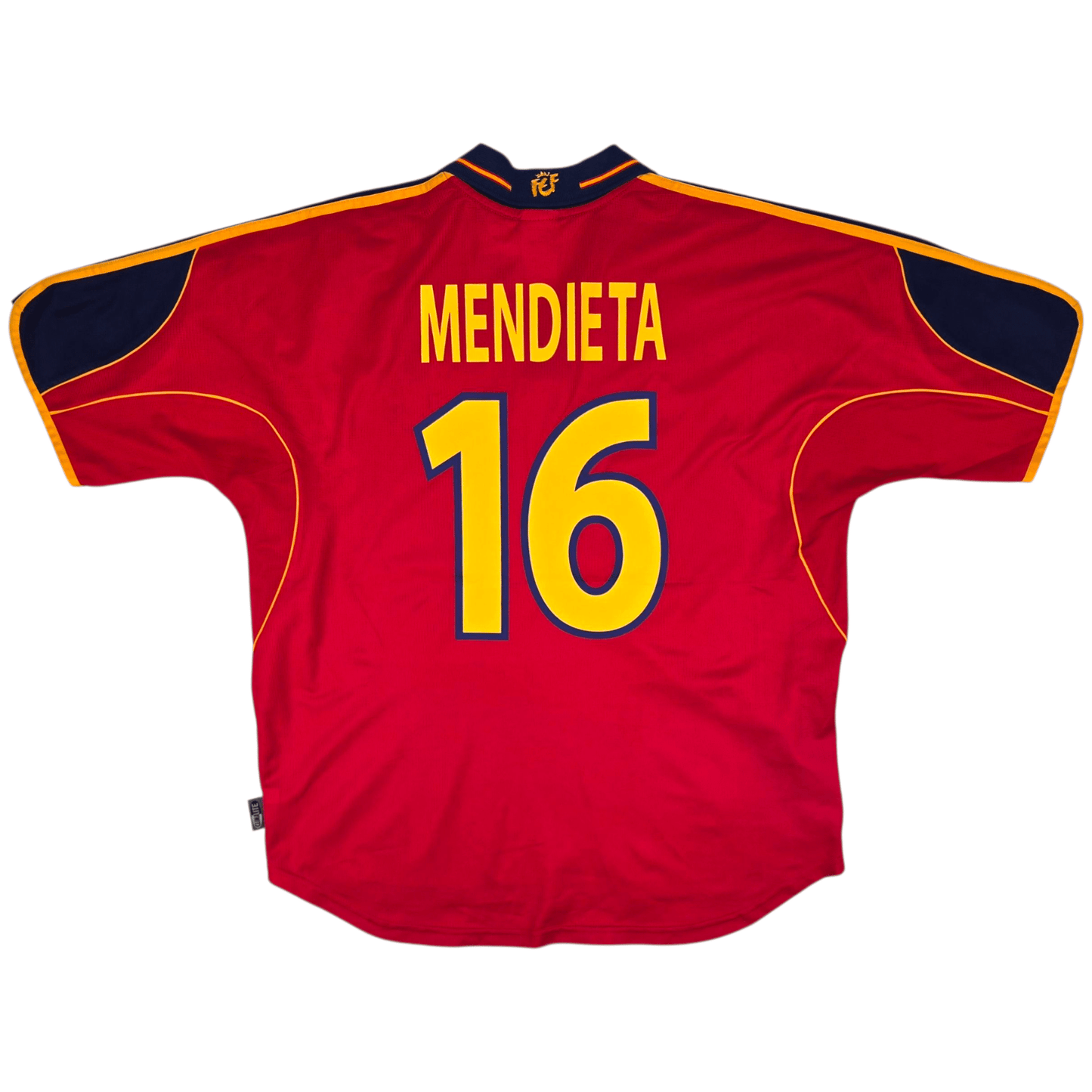 2000/02 Spain Home Football Shirt (L) Adidas #16 Mendieta