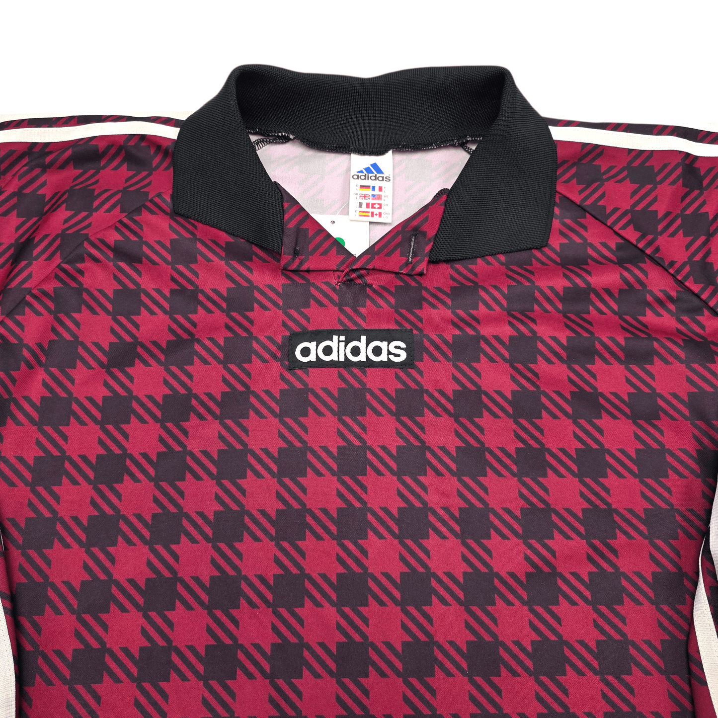 2000s Template Goal Keeper Football Shirt (L) Adidas #1 (Red/Black)
