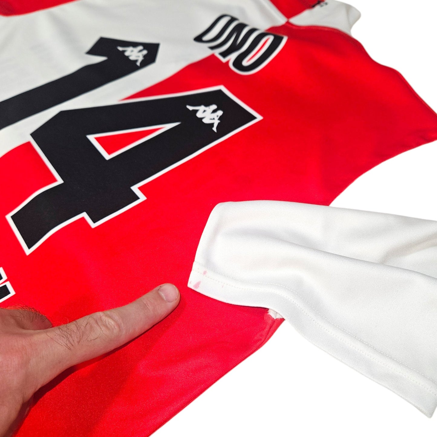 2001/02 Feyenoord Home Football Shirt (M) Kappa #14 Ono