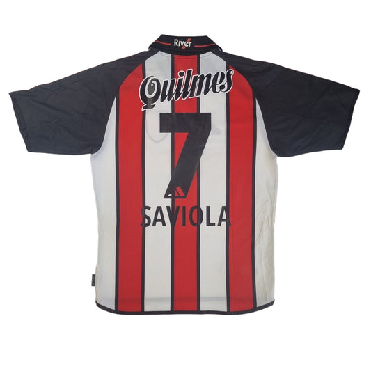 2001/02 River Plate Away Football Shirt (M) Adidas #7 Saviola