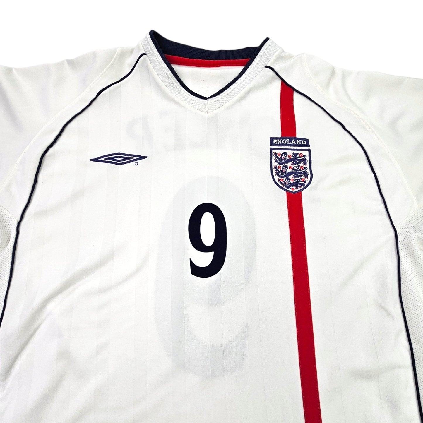 2001/03 England Home Football Shirt (L) Umbro #9 Fowler