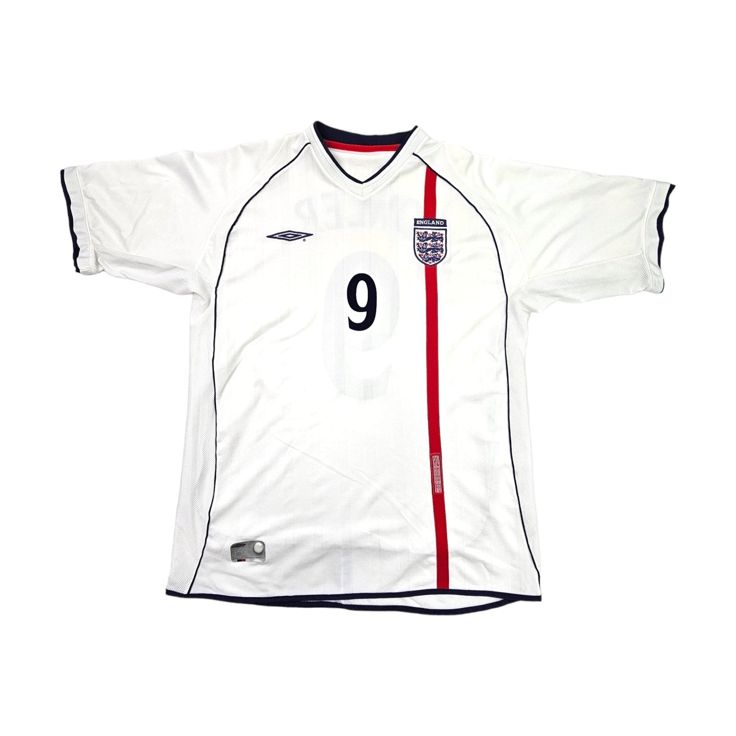 2001/03 England Home Football Shirt (L) Umbro #9 Fowler