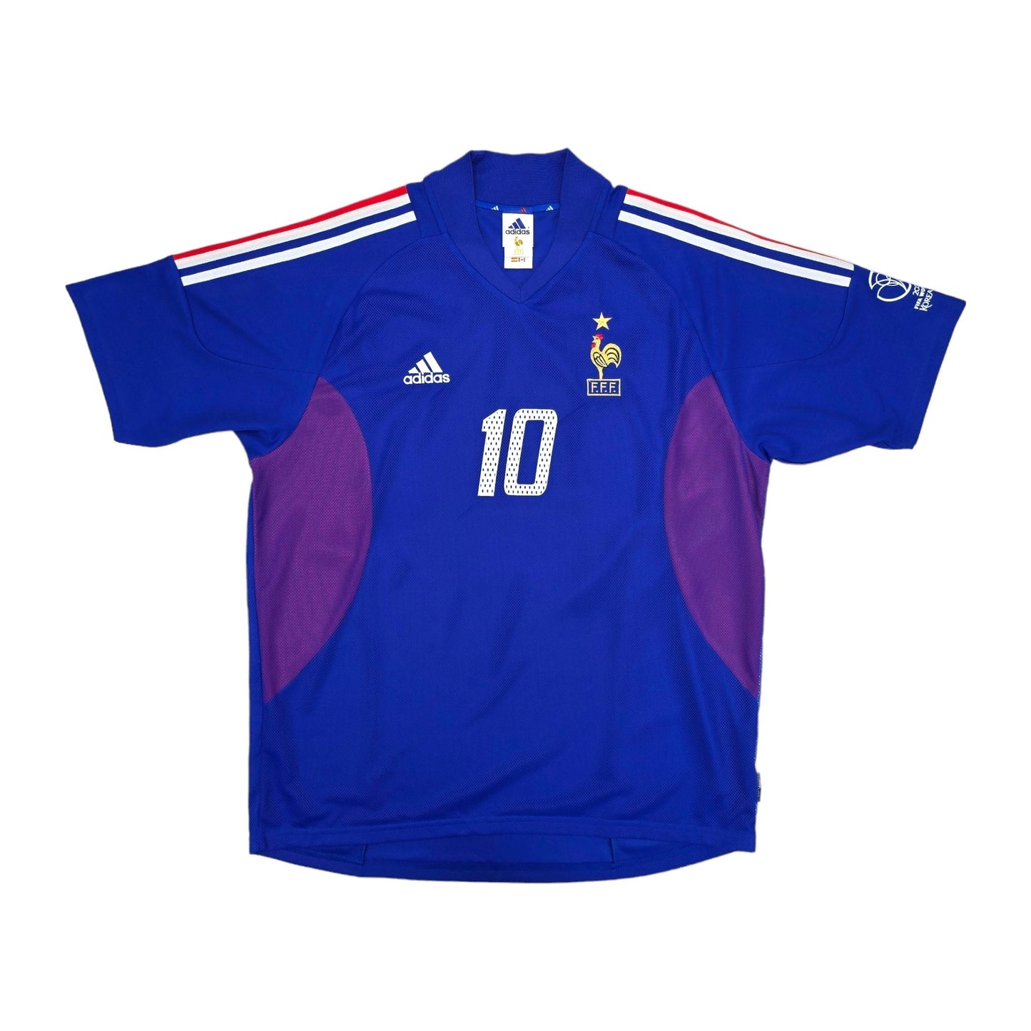 2002/03 France Home Football Shirt (L) Adidas #10 Zidane