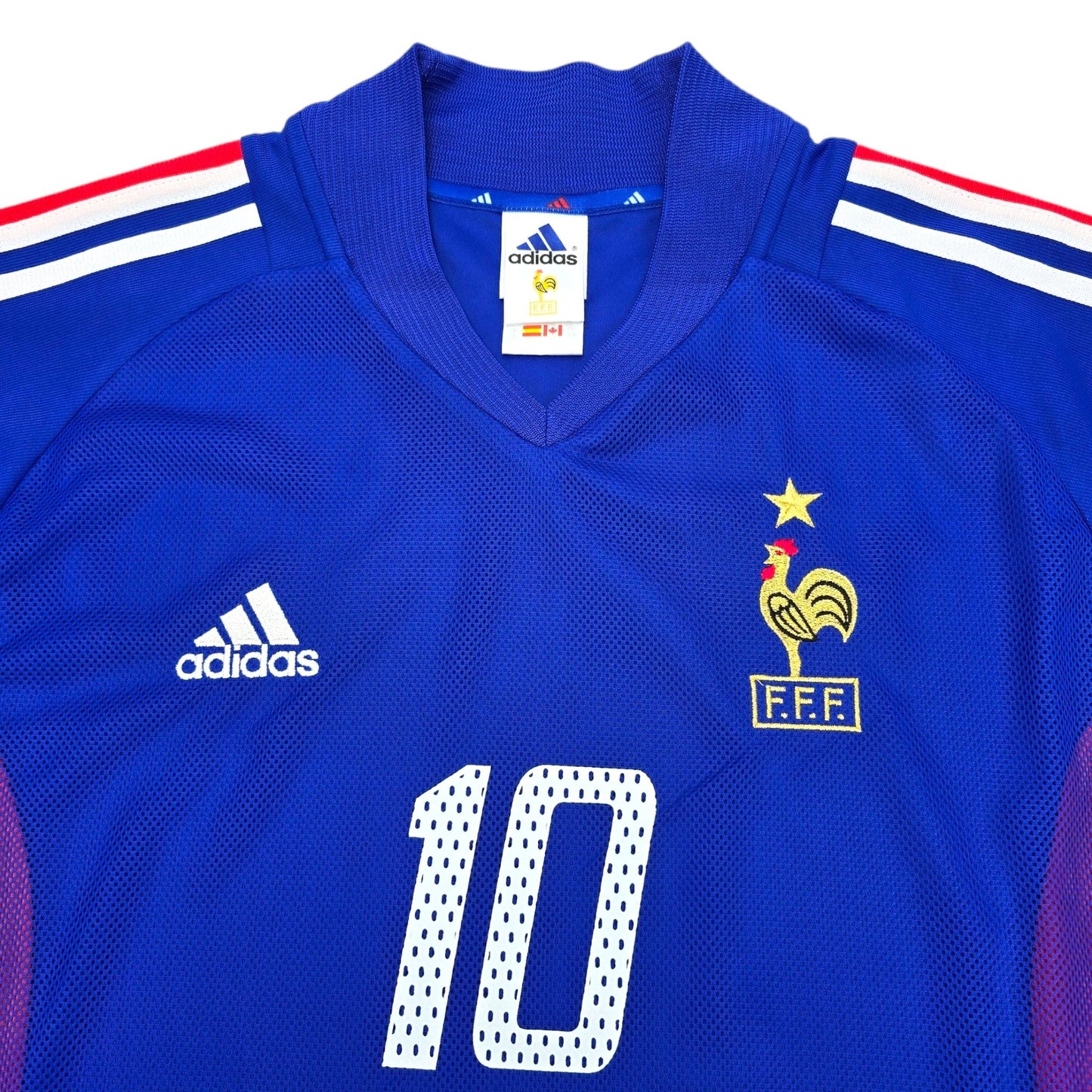 2002/03 France Home Football Shirt (L) Adidas #10 Zidane