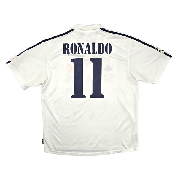 2002/03 Real Madrid Home Football Shirt (L) Adidas #11 Ronaldo (UCL)