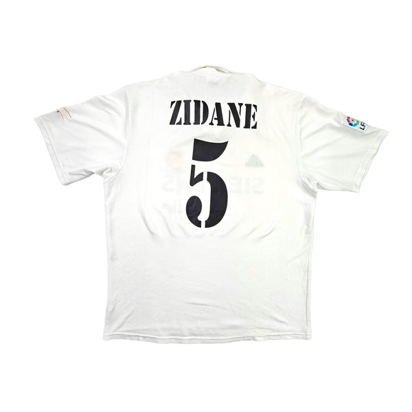 2002/03 Real Madrid Home Football Shirt (L) Adidas #5 Zidane *Centenary*