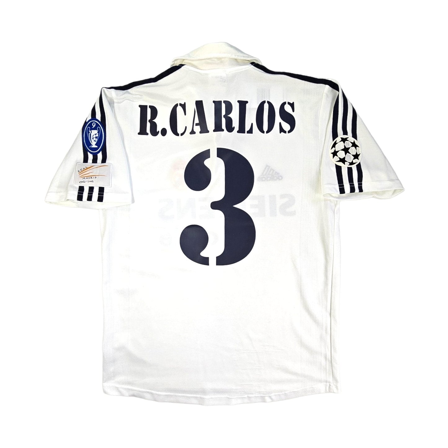 2002/03 Real Madrid Home Football Shirt (M) Adidas #3 Carlos (Centenary)